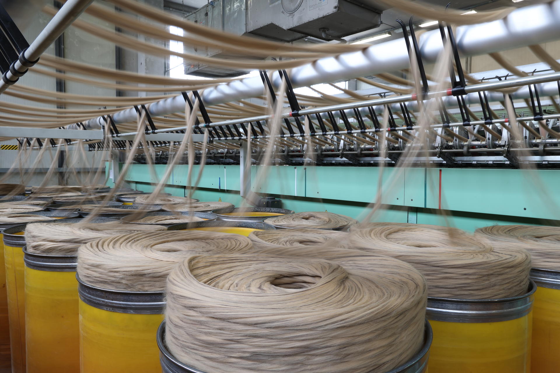 Industrial textile spinning section by Marzoli